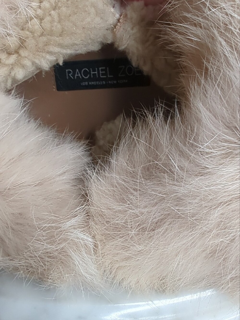Rachel Zoe Cream Genuine Rabbit Fur Cuff Winter Boots - Picture 14 of 17